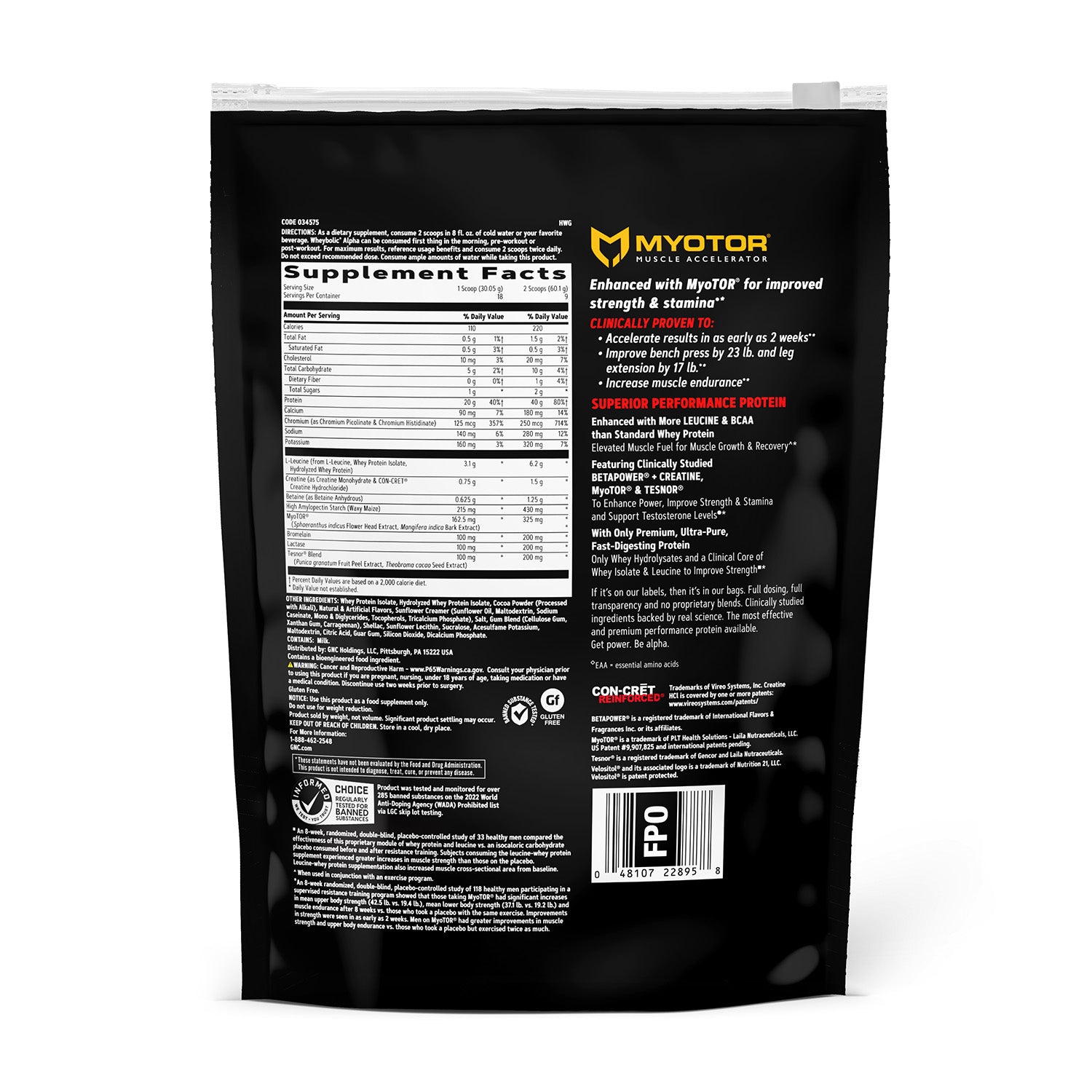 GNC AMP® Wheybolic™ Alpha مع MyoTOR®