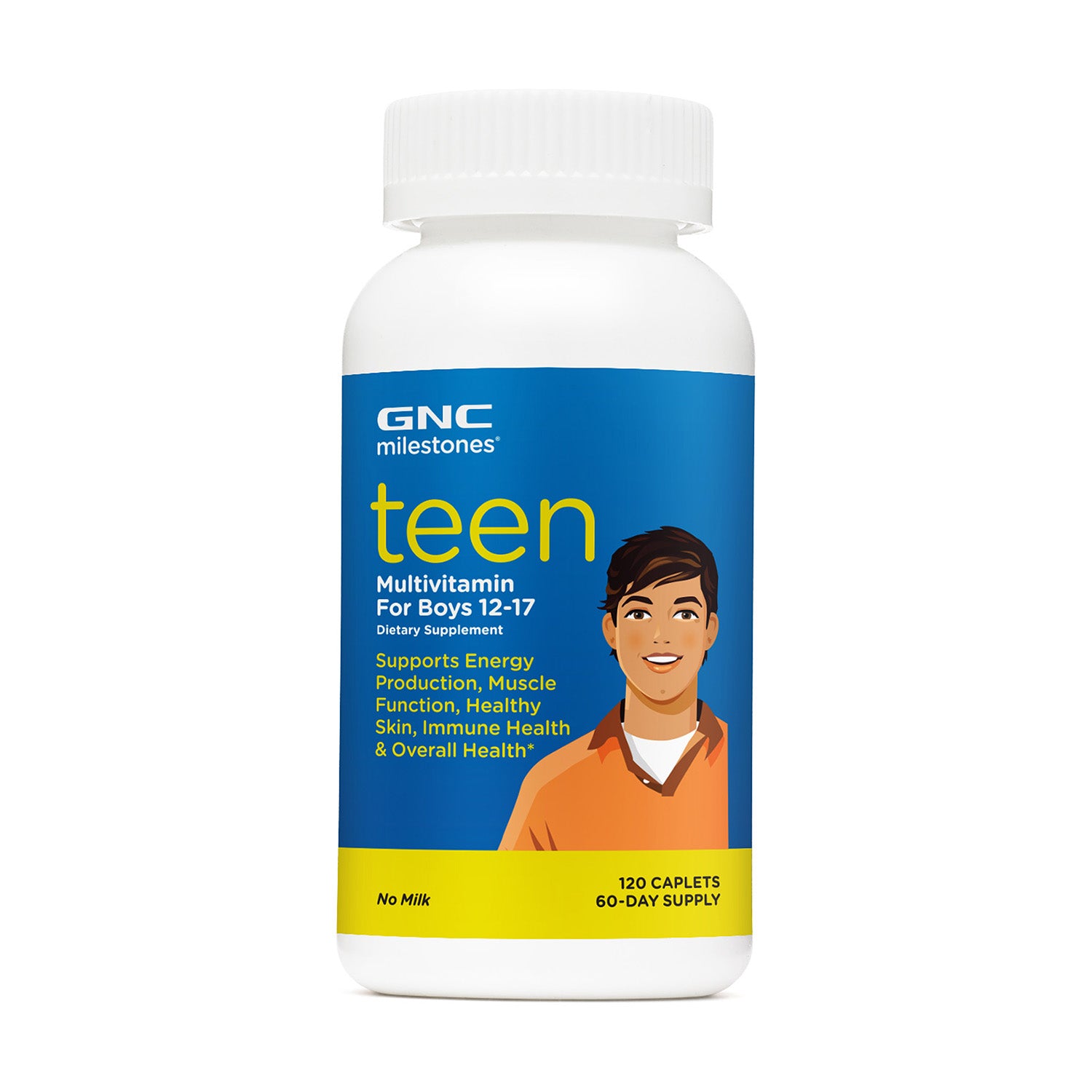 فيتامينات GNC Milestones® المتعددة للمراهقين للأولاد من سن ١٢ إلى ١٧ عامًا
