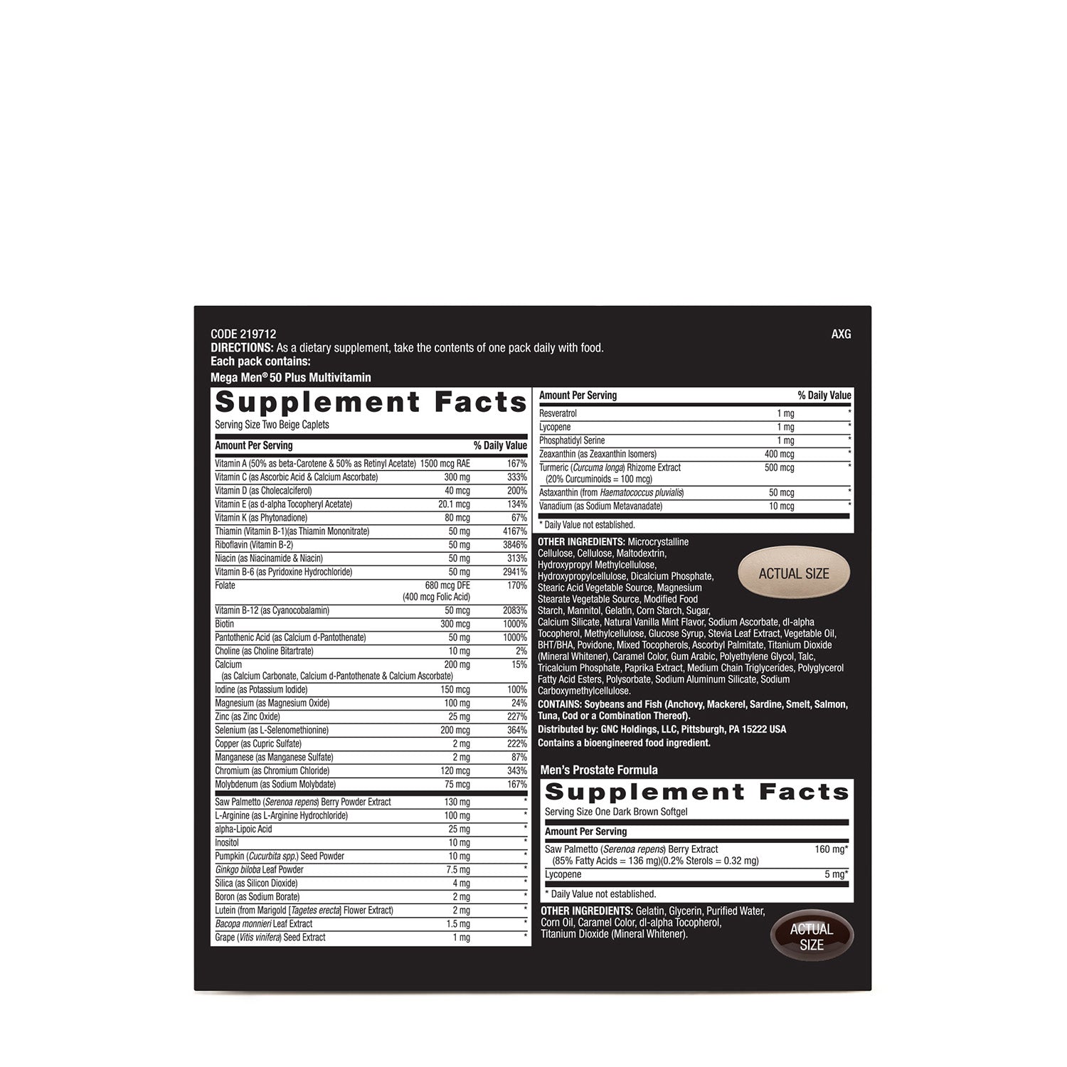 برنامج GNC Mega Men® 50 Plus Vitapak®