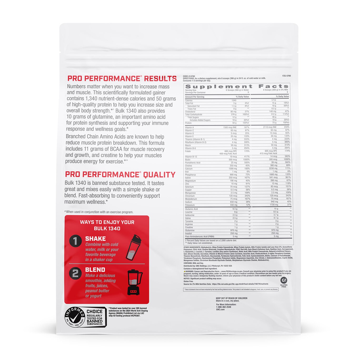 GNC Pro Performance® Bulk 1340