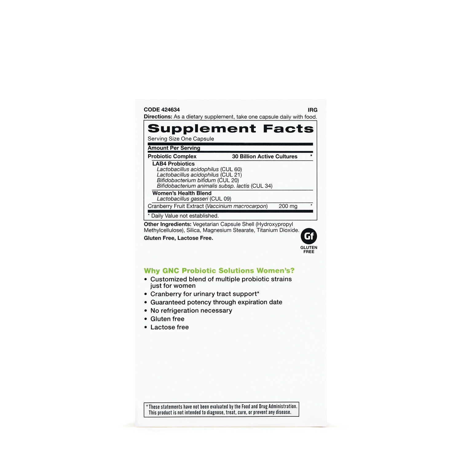 حلول البروبيوتيك من جي إن سي للنساء - 30 مليار وحدة تشكيل مستعمرة