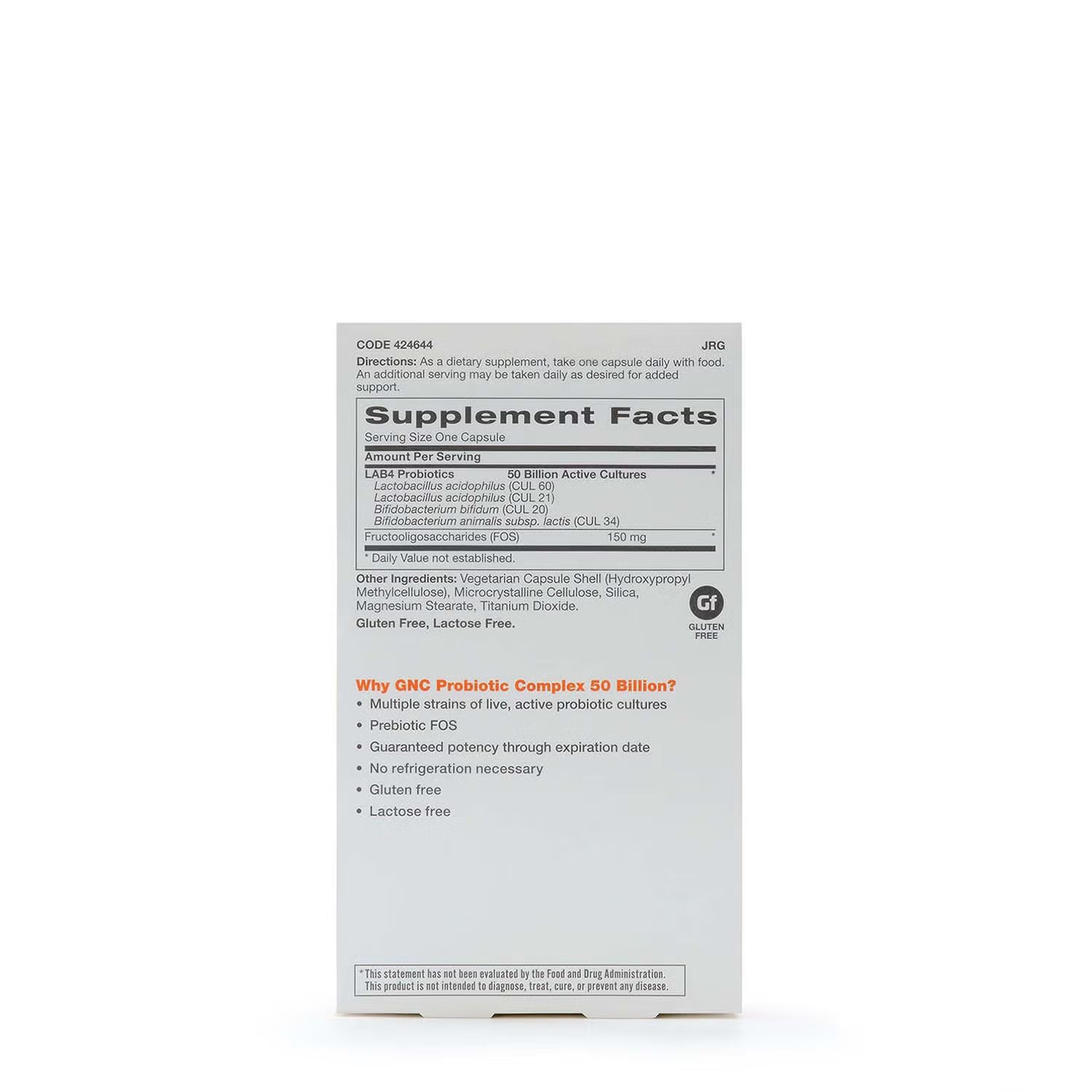 احتياجات GNC بروبيوتيك كومبلكس اليومية 50 مليار وحدة تشكيل مستعمرة