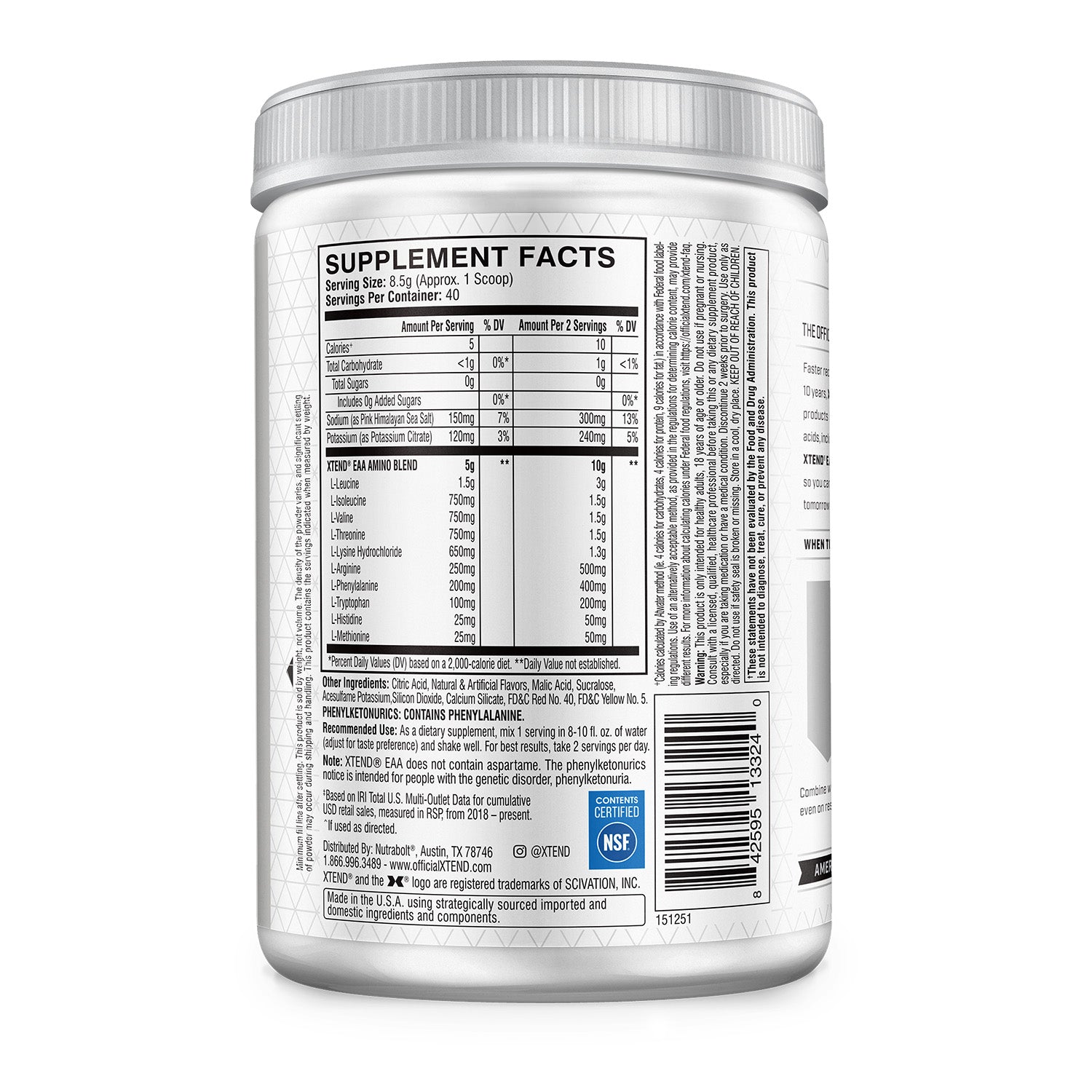 Scivation Xtend® EAA الأحماض الأمينية الأساسية الخالية من السكر