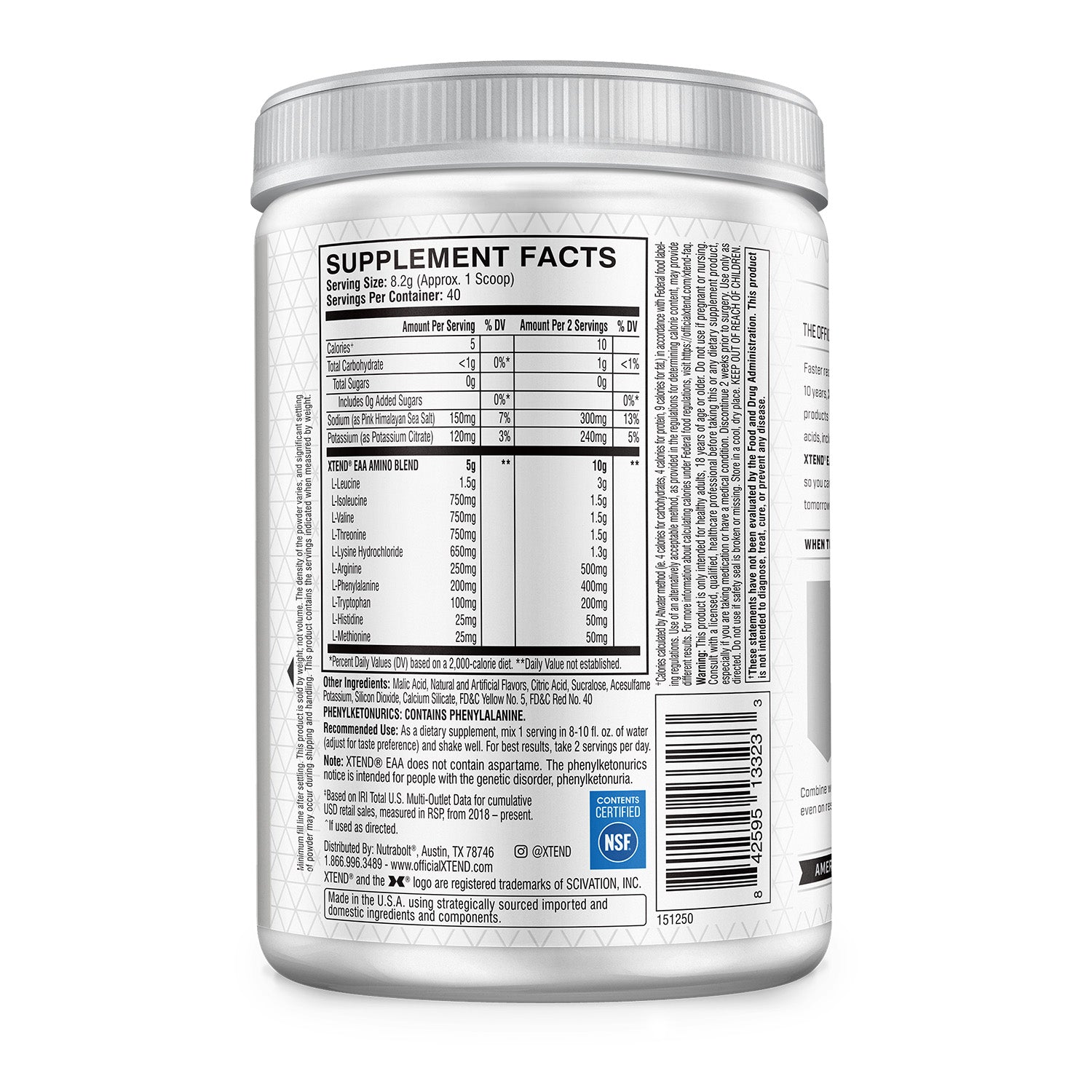 Scivation Xtend® EAA الأحماض الأمينية الأساسية الخالية من السكر