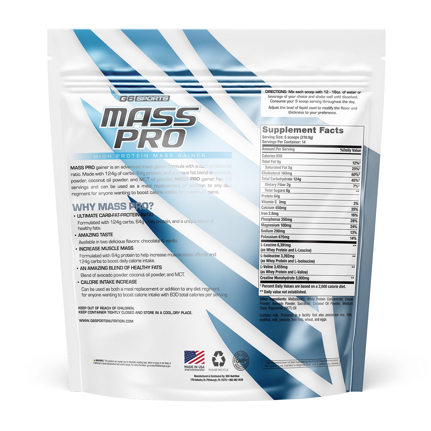 G6 Sports Mass Pro High Protein Mass Gainer