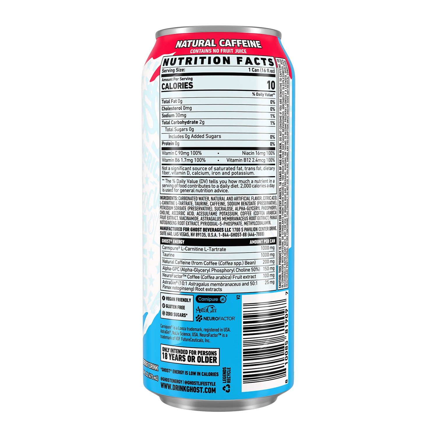 مشروب الطاقة GHOST® خالي من السكر 473 مل