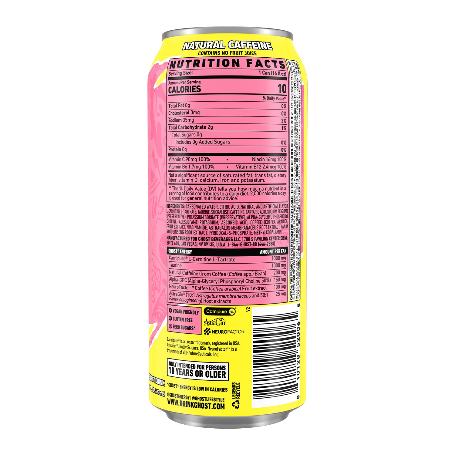 مشروب الطاقة GHOST® خالي من السكر 473 مل