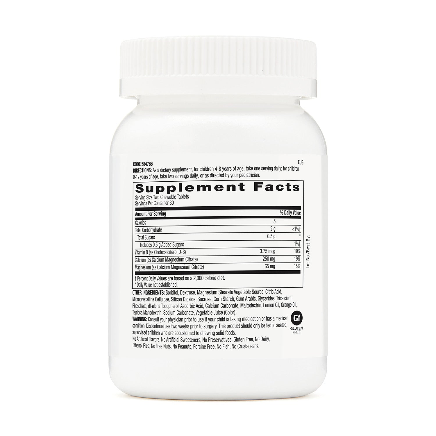 كالسيوم GNC Milestones® للأطفال من عمر 4 إلى 12 عامًا قابل للمضغ