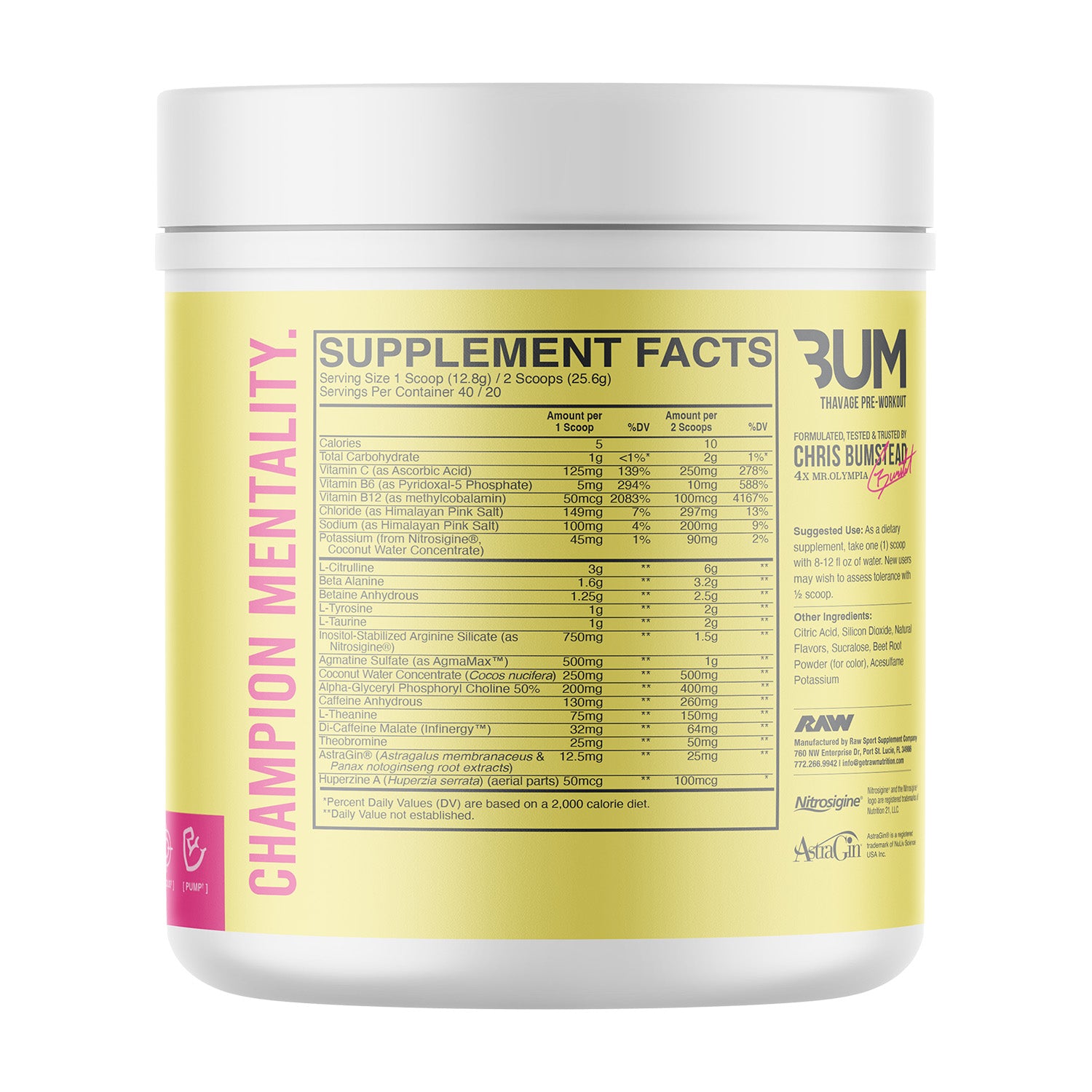 RAW Nutrition BUM Thavage قبل التمرين