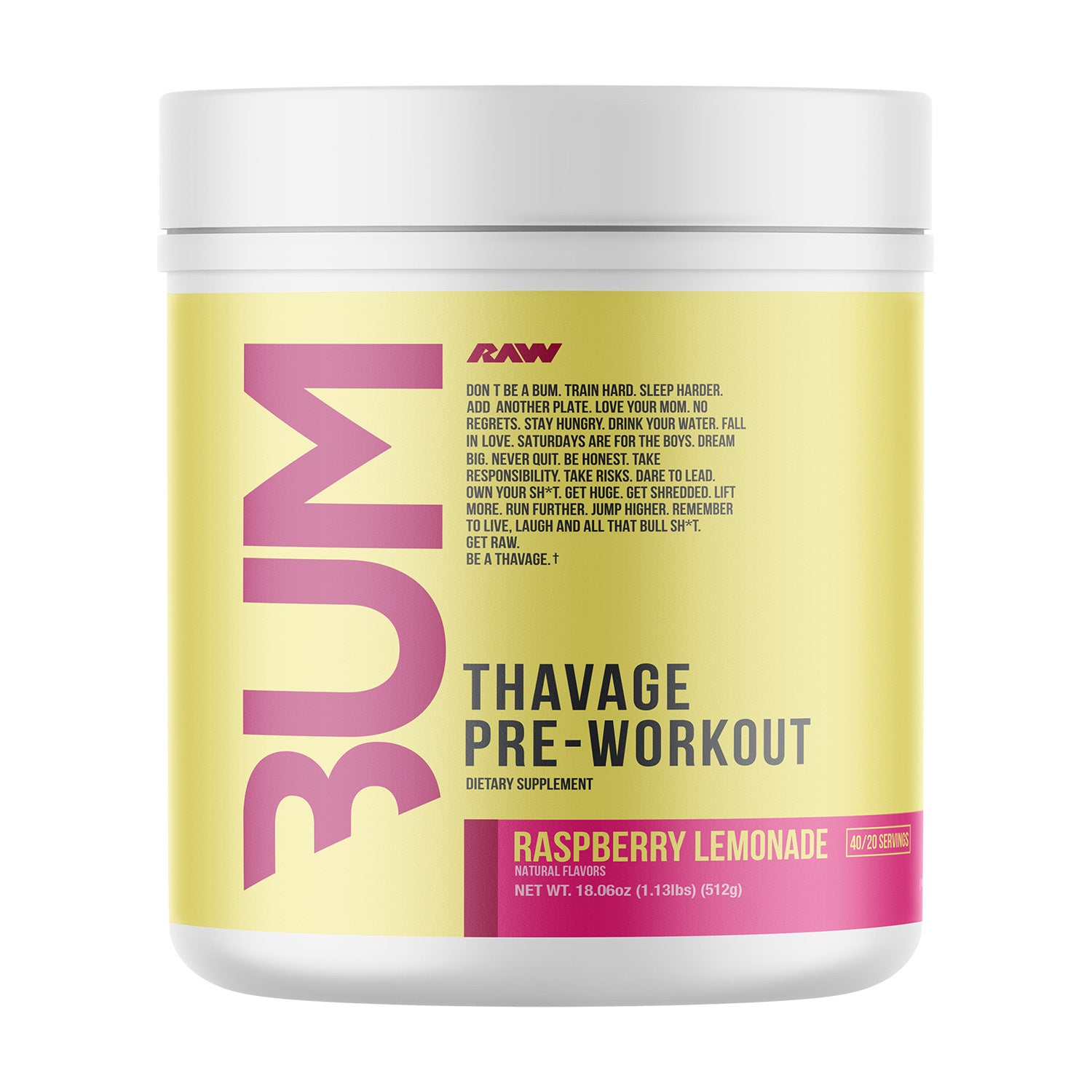 RAW Nutrition BUM Thavage قبل التمرين