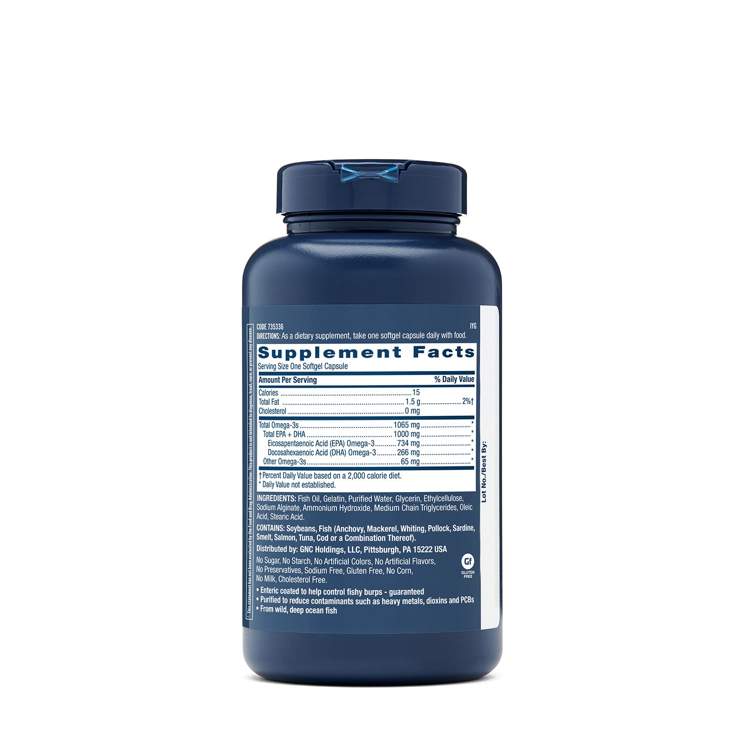 زيت السمك ثلاثي القوة من جي إن سي 1000 ملغ