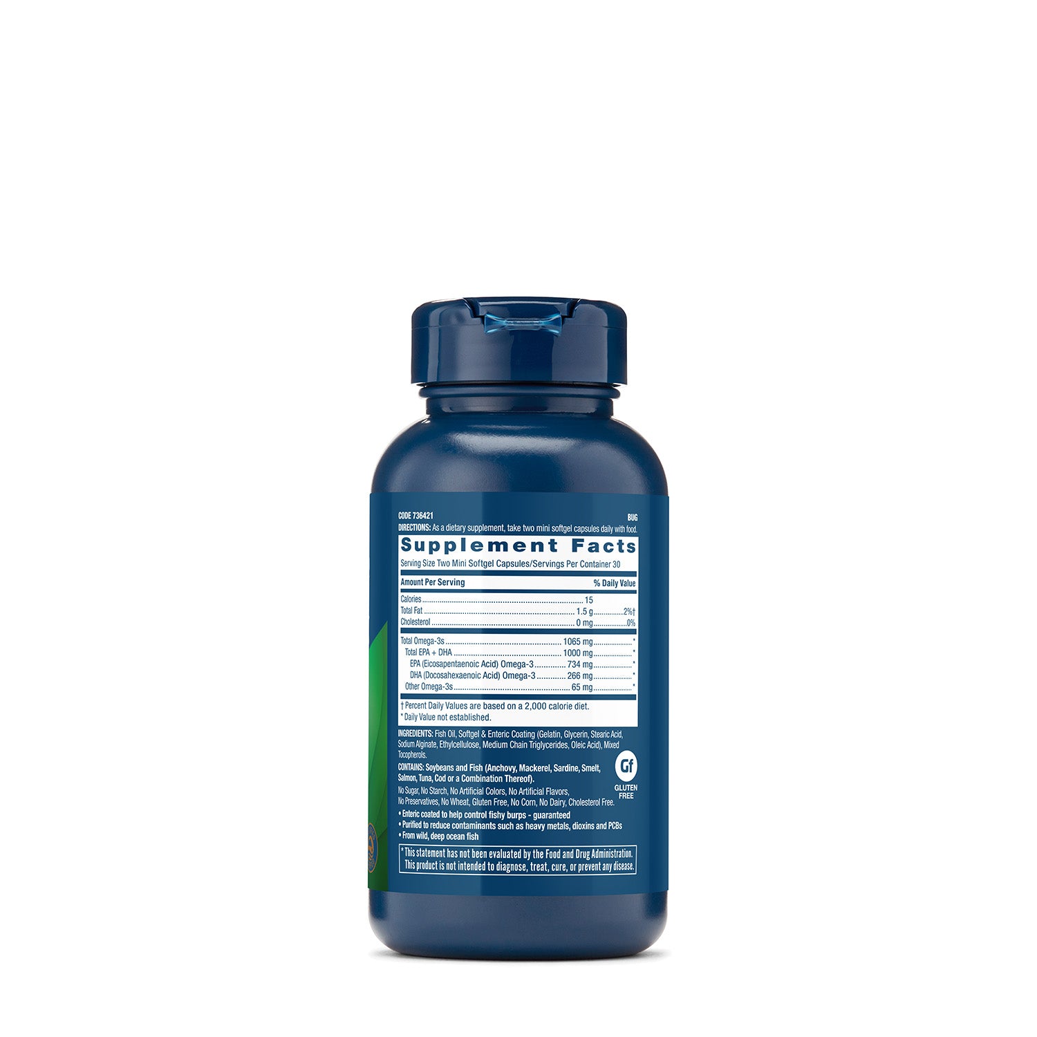 زيت السمك ثلاثي القوة من جي إن سي ميني 1000 ملغ