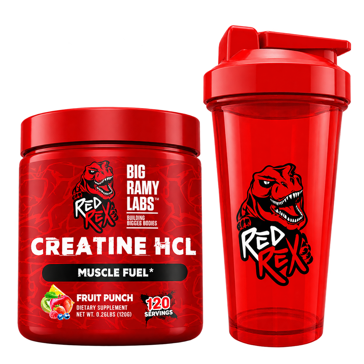 Big Ramy Labs™ Red Rex Creatine HCL + Shaker Bundle