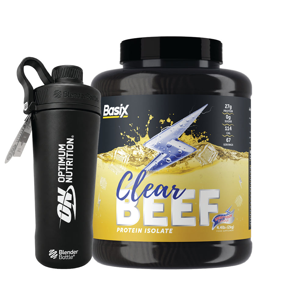 Basix Clear Beef Isolate Protein & BlenderBottle Shaker Duo
