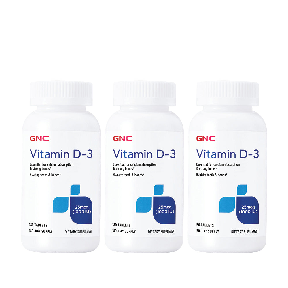 GNC Vitamin D-3 25 mcg (1000 IU) - BUY 2 GET 1 VALUE PACK