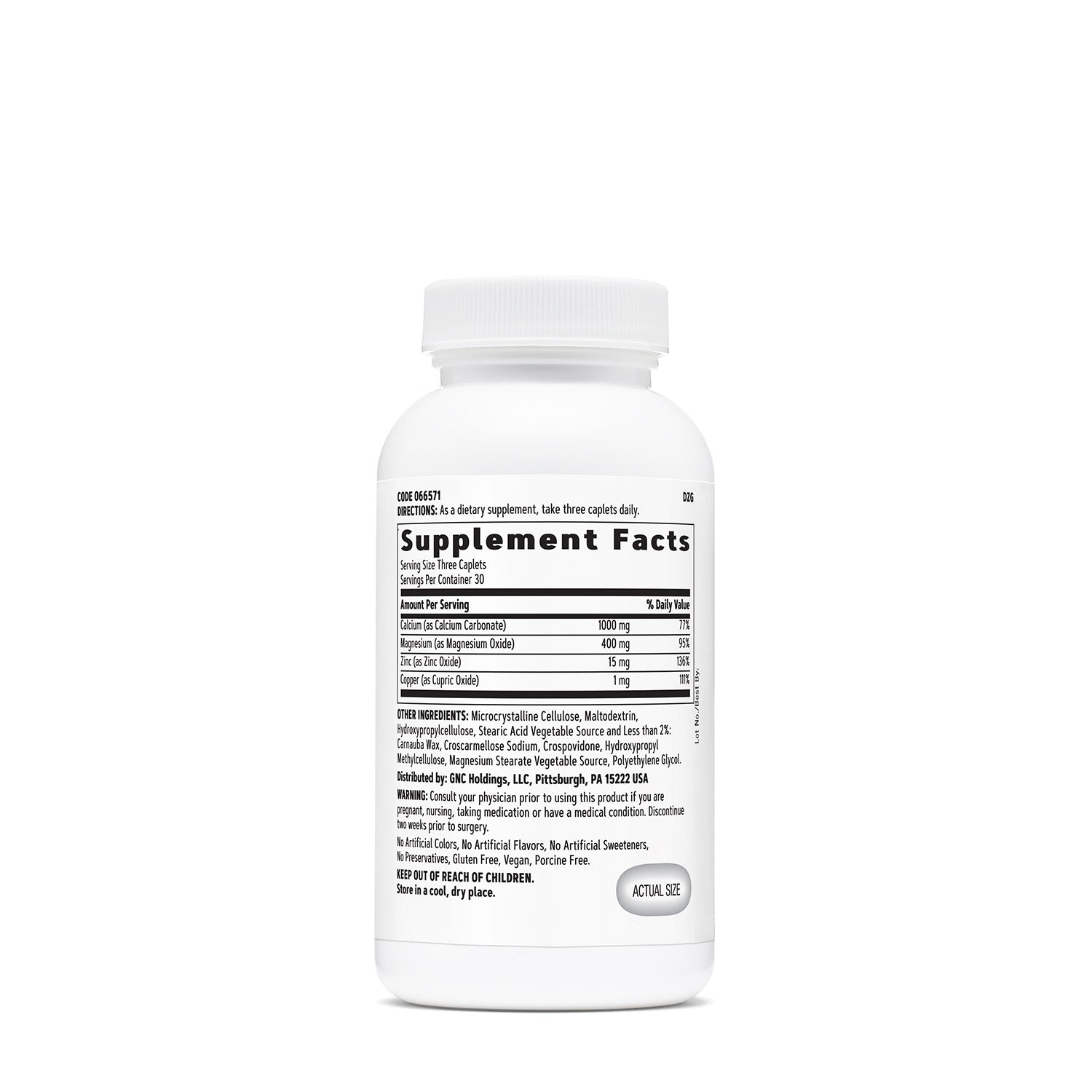 GNC Calcium + Magnesium 1000 mg / 400 mg with Zinc & Copper