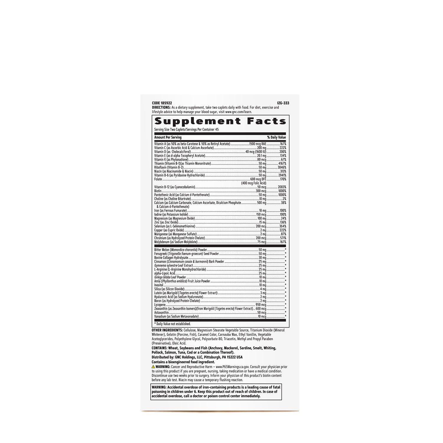 GNC Women's Multivitamin Diabetic Support