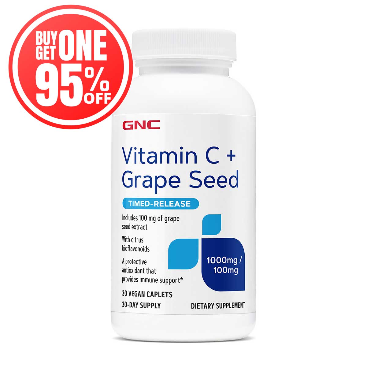 GNC Vitamin C 1000 mg + Grape Seed 100 mg Time-Release