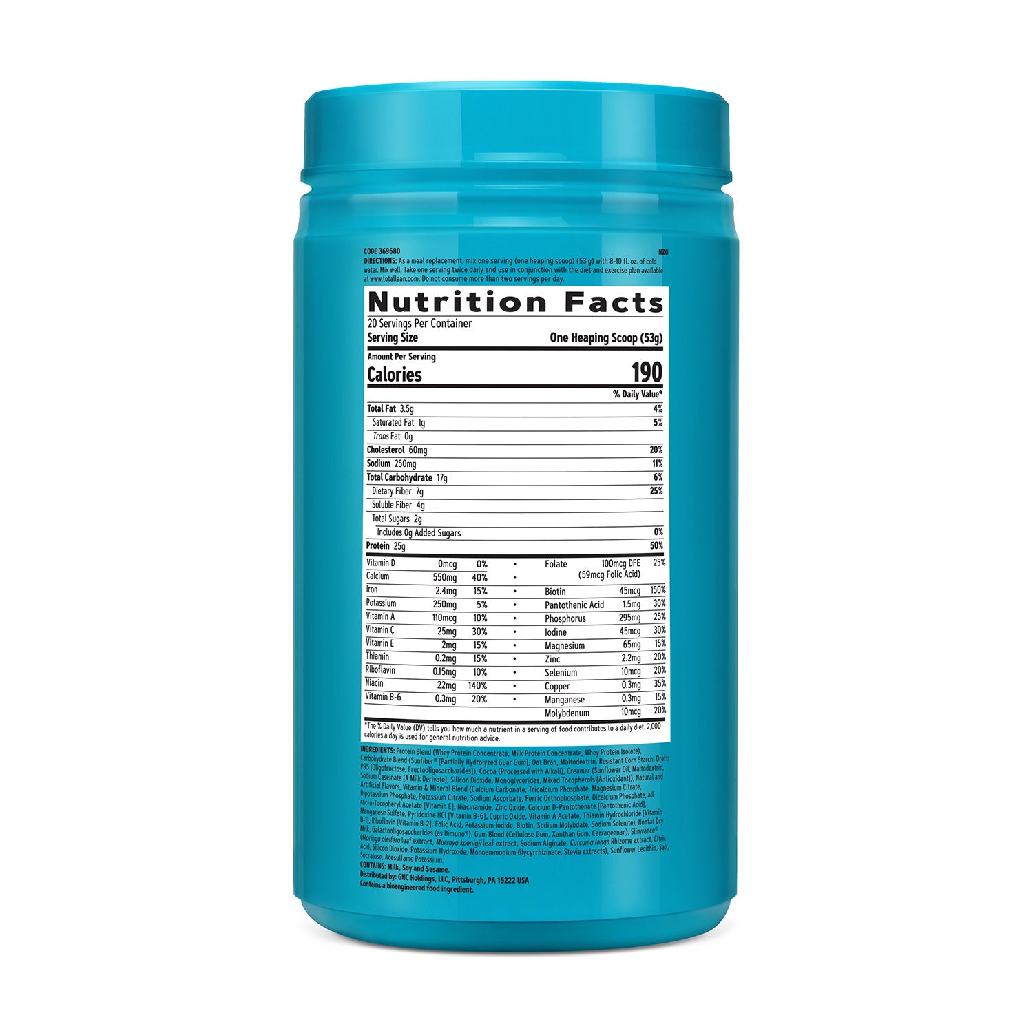GNC Total Lean® Lean Shake™ + Slimvance® Caffeine Free