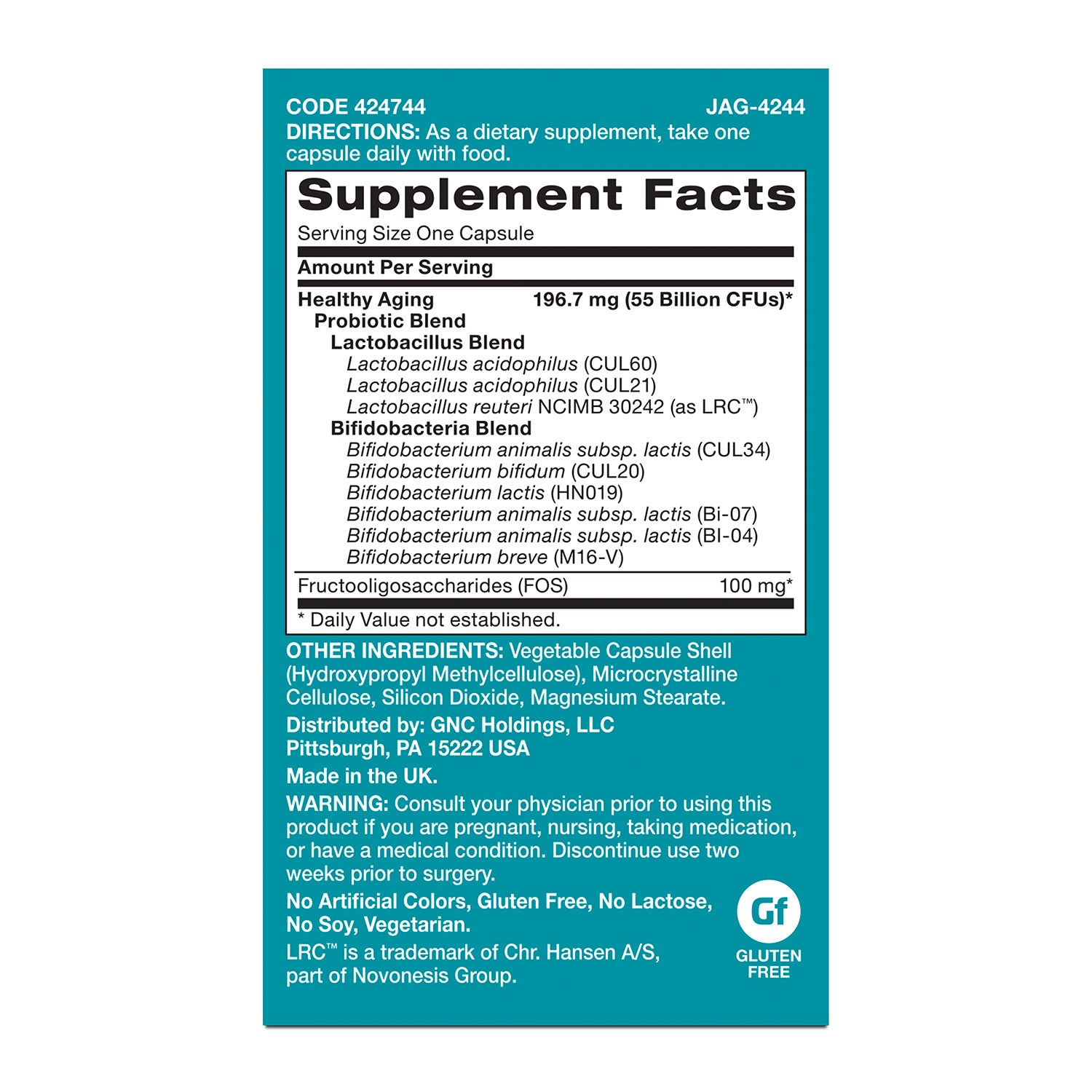 GNC Gut Health Healthy Aging Probiotic