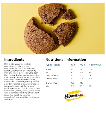 Bombbar Low-Calorie Protein Cookies 40g