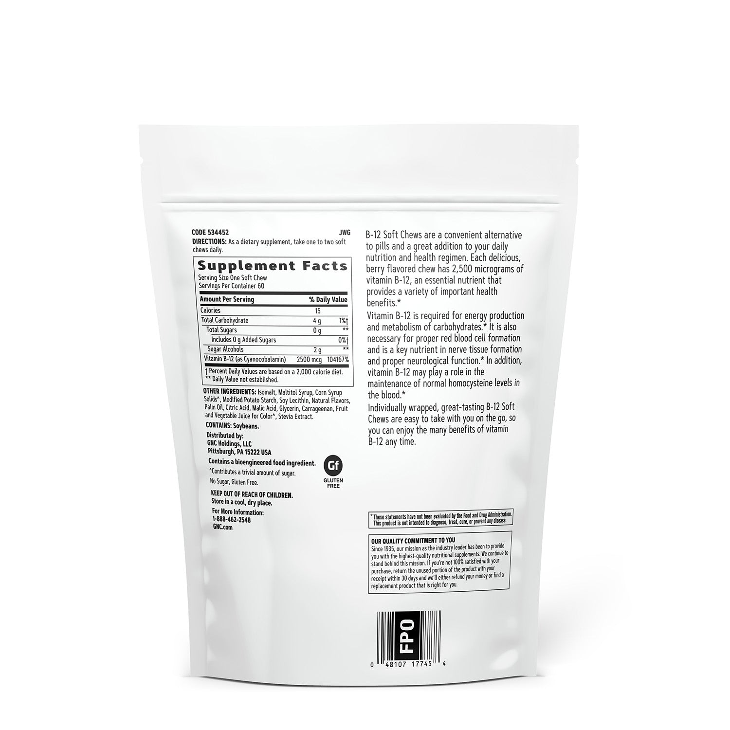 GNC Vitamin B-12 2500 mcg