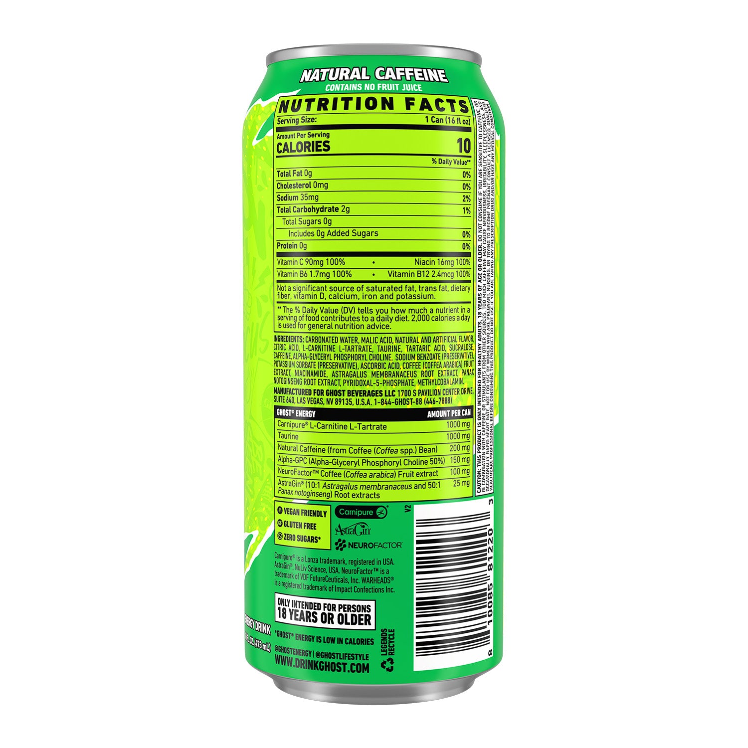 GHOST® Energy Drink Zero Sugar 473 mL