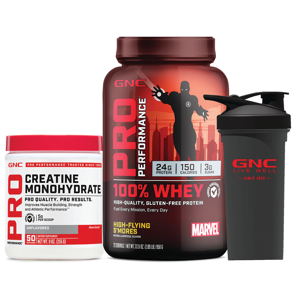GNC Pro Performance® 100% Whey Marvel Bundle