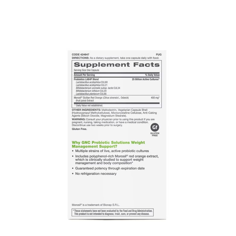 GNC Probiotic Solutions Weight Management Support 25 Billion CFUs